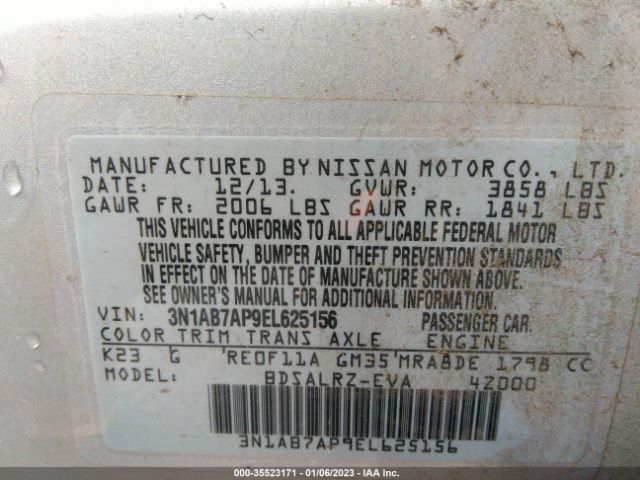 3N1AB7AP9EL625156 Nissan SENTRA SR