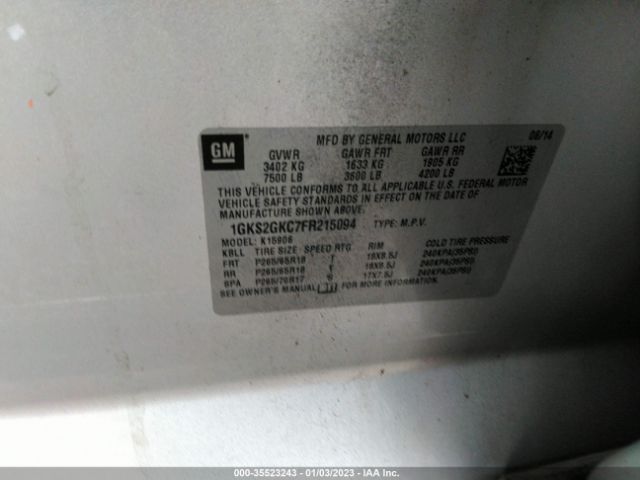 1GKS2GKC7FR215094 GMC Yukon Xl Sle