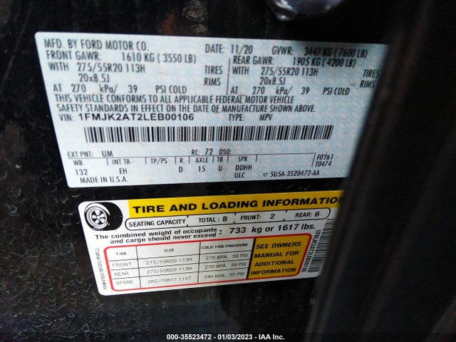 2020 Ford Expedition, VIN: 1FMJK2AT2LEB00106