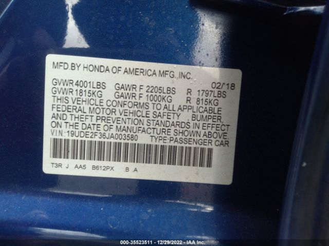 19UDE2F36JA003580 Acura ILX