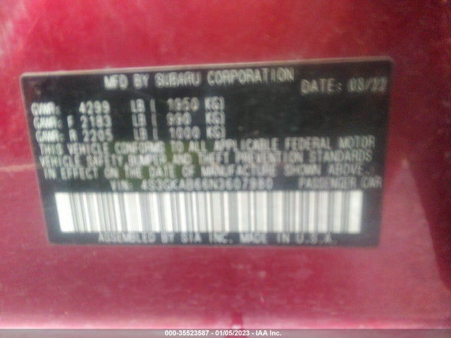 2022 Subaru Impreza, VIN: 4S3GKAB66N3607980