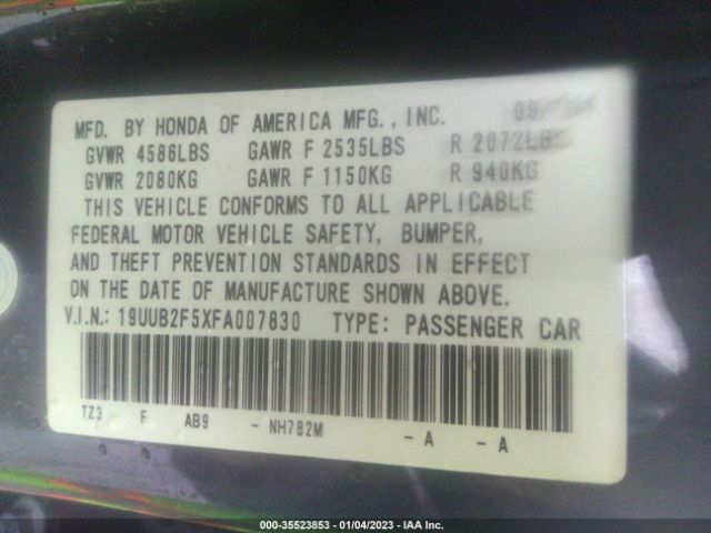19UUB2F5XFA007830 Acura Tlx V6 Tech
