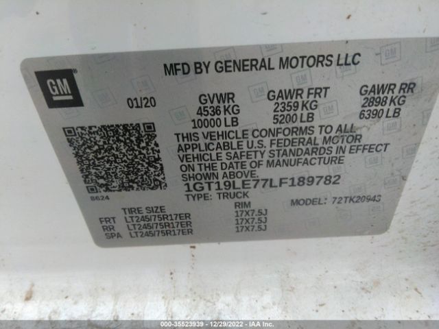 1GT19LE77LF189782 GMC SIERRA 2500HD