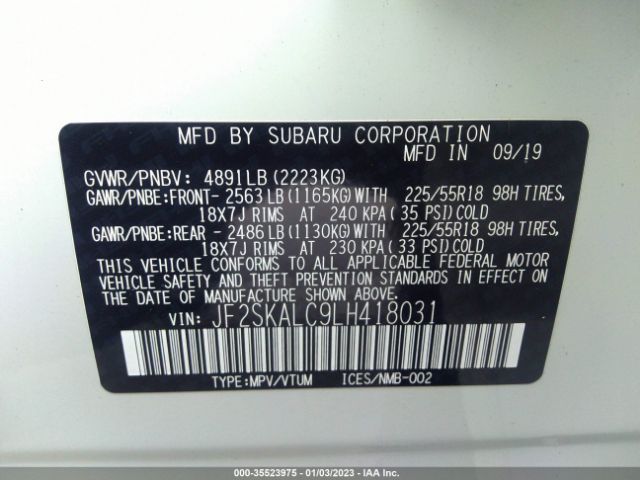 JF2SKALC9LH418031 Subaru Forester Sport