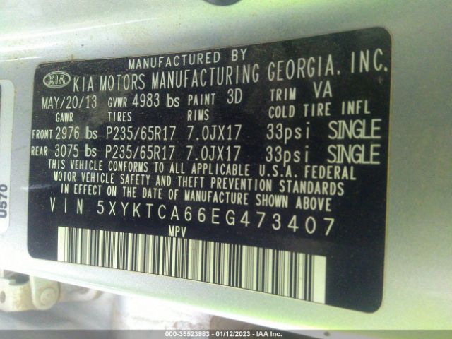 5XYKTCA66EG473407 KIA SORENTO LX