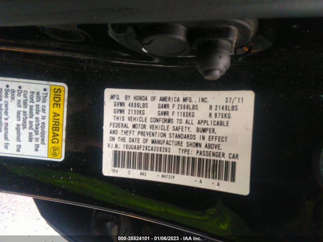 Acura Tl Auto 2012 19UUA8F26CA009260 Image 10