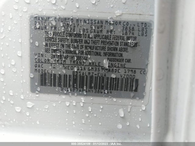 Nissan SENTRA SR 2017 3N1AB7AP1HY386144 Image 9