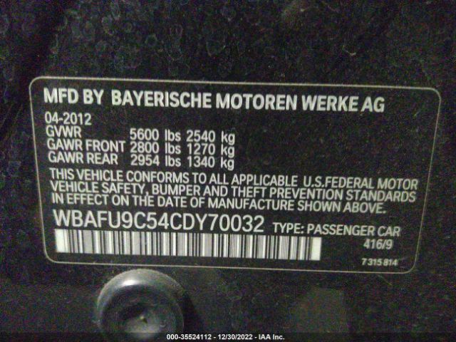 WBAFU9C54CDY70032 BMW 5 Series 550i Xdrive