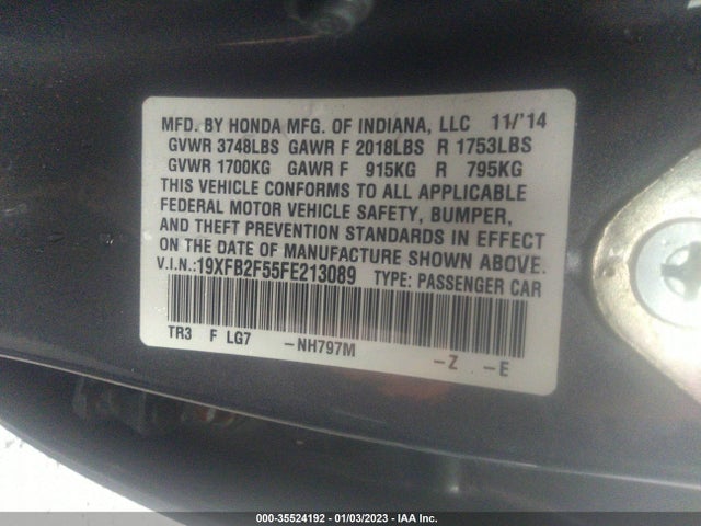 2015 Honda Civic, VIN: 19XFB2F55FE213089