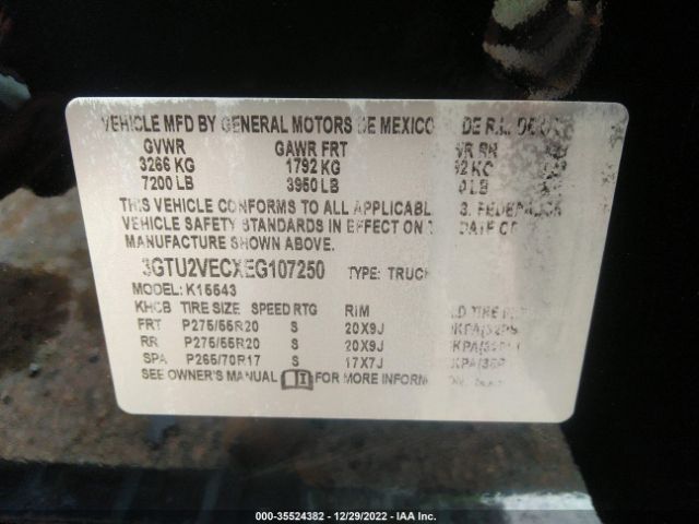 3GTU2VECXEG107250 GMC Sierra 1500 Slt