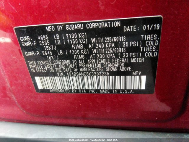 4S4BSANC8K3293235 Subaru Outback Limited