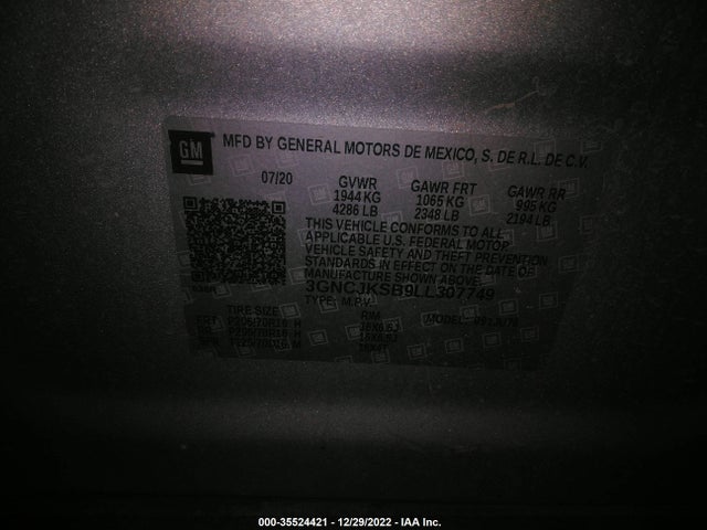 Chevrolet TRAX LS 2020 3GNCJKSB9LL307749 Image 9