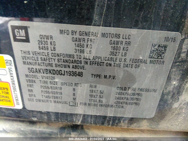 2016 Buick Enclave, VIN: 5GAKVBKD0GJ193648