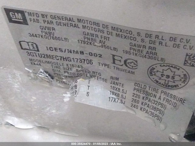 GMC Sierra 1500 Sle 2017 3GTU2MEC7HG173706 Image 9