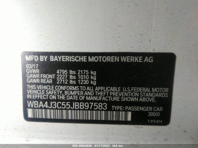 2018 BMW 4 Series, VIN: WBA4J3C55JBB97583