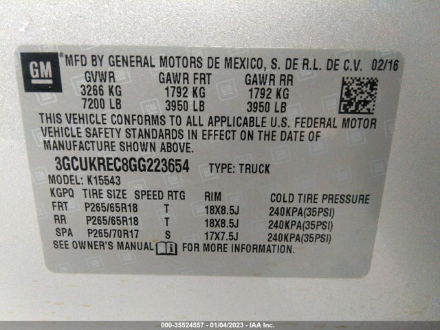 Chevrolet Silverado 1500 2016 3GCUKREC8GG223654 Image 11