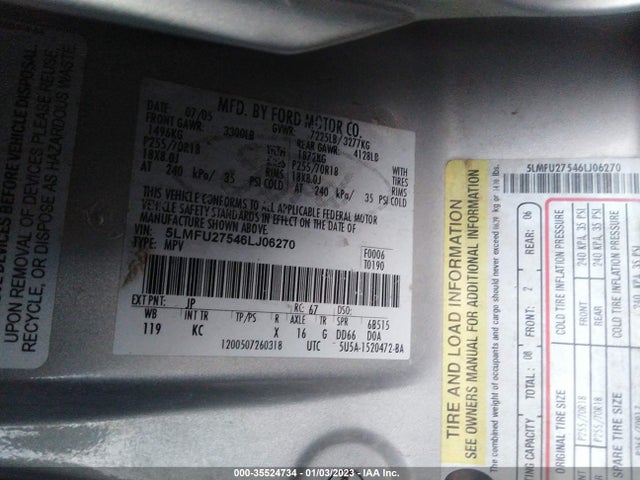 Lincoln Navigator 2006 5LMFU27546LJ06270 Image 10