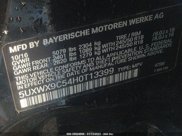 5UXWX9C54H0T13399 BMW X3 Xdrive28i