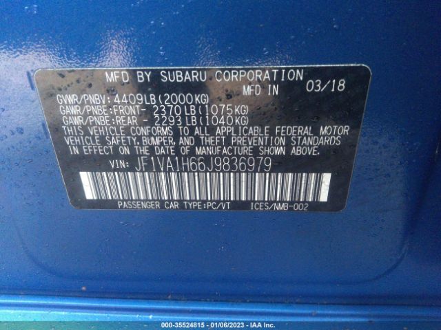 JF1VA1H66J9836979 Subaru Wrx Limited
