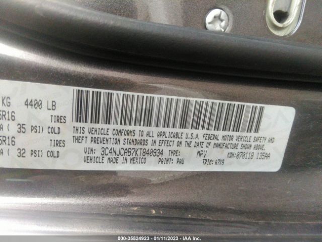3C4NJCAB7KT840934 Jeep Compass Sport