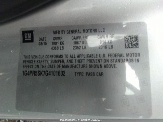 1G4PR5SK7G4101602 Buick Verano Convenience Group