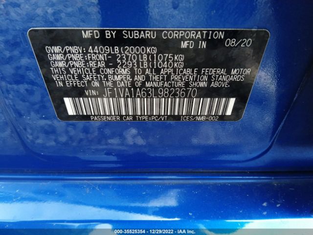 JF1VA1A63L9823670 Subaru WRX