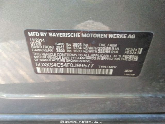 5UXKS4C54F0J99577 BMW X5 Xdrive35d