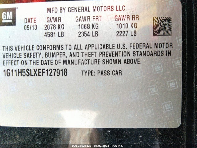 Chevrolet MALIBU LTZ 2014 1G11H5SLXEF127918 Image 9