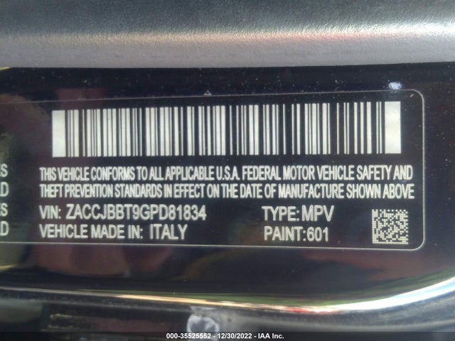 2016 Jeep Renegade, VIN: ZACCJBBT9GPD81834