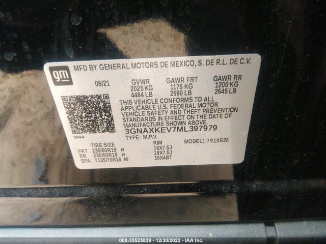 Chevrolet EQUINOX LT 2021 3GNAXKEV7ML397979 Image 9