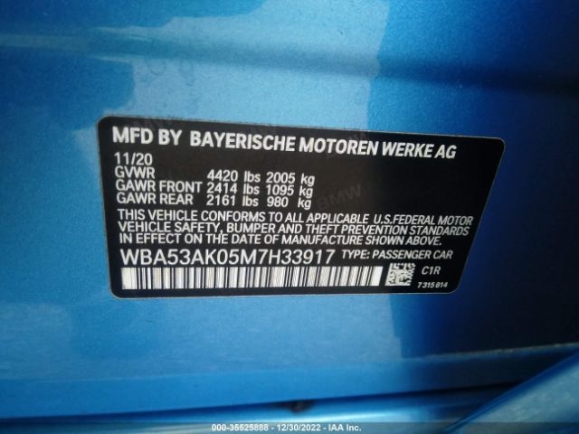 WBA53AK05M7H33917 BMW 2 Series 228i