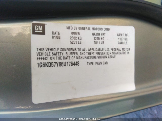 1G6KD57Y86U176448 Cadillac Dts W/1sd