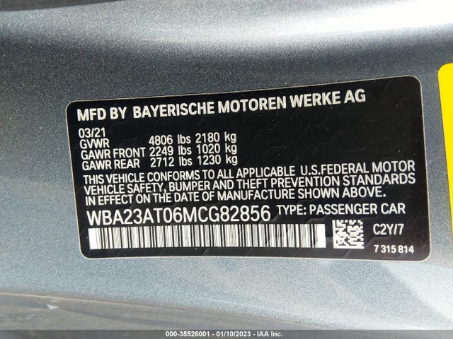 BMW 4 Series 430i 2021 аукцион фото
