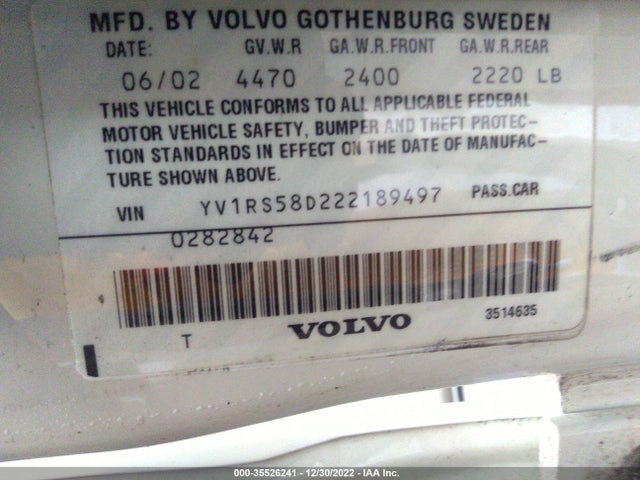 Volvo S60 2002 YV1RS58D222189497 Image 10
