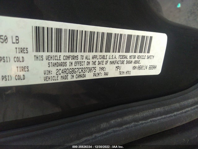 Dodge Grand Caravan Se 2012 2C4RDGBG7CR373075 Image 11