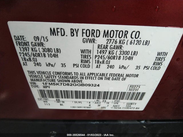 Ford EXPLORER XLT 2016 1FM5K7D82GGB09324 Image 11