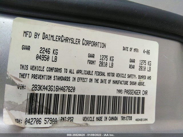 Dodge CHARGER 2006 2B3KA43G16H467620 Image 11