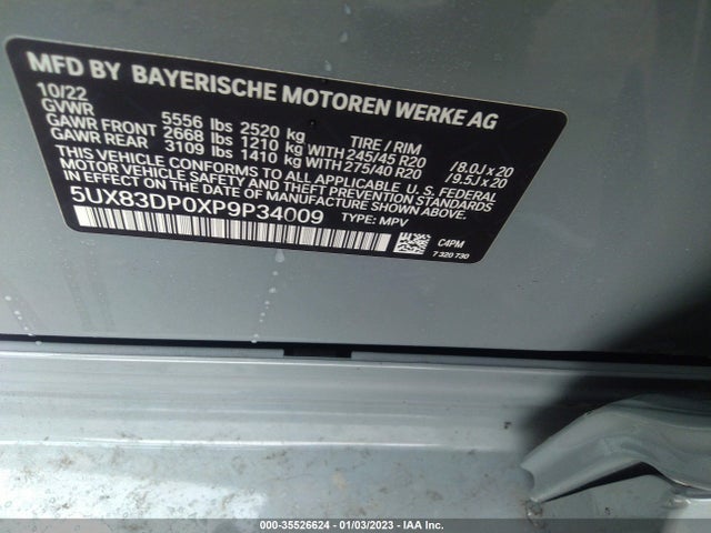 2023 BMW X3, VIN: 5UX83DP0XP9P34009