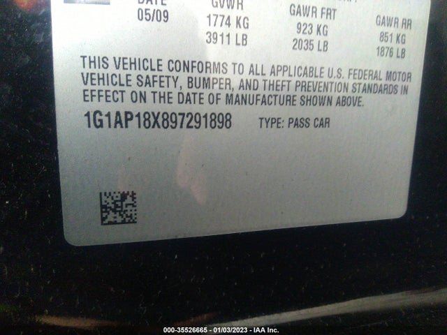 Chevrolet Cobalt Ss 2009 1G1AP18X897291898 Image 11