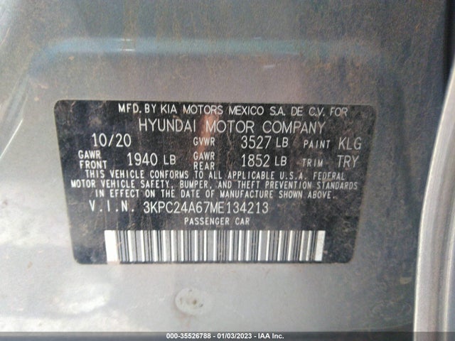 2021 Hyundai Accent, VIN: 3KPC24A67ME134213