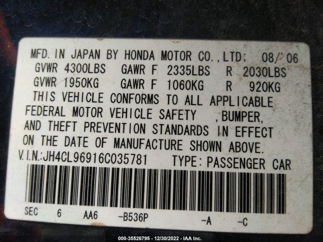 JH4CL96916C035781 Acura Tsx Navi
