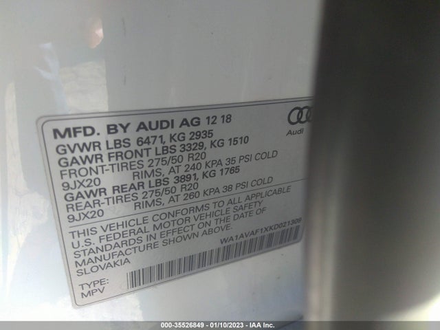 WA1AVAF1XKD021309 Audi Q8 PREMIUM