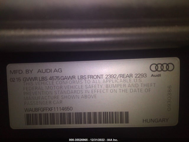 Audi S3/a3 2.0t Premium 2015 WAUBFGFFXF1114650 Image 9