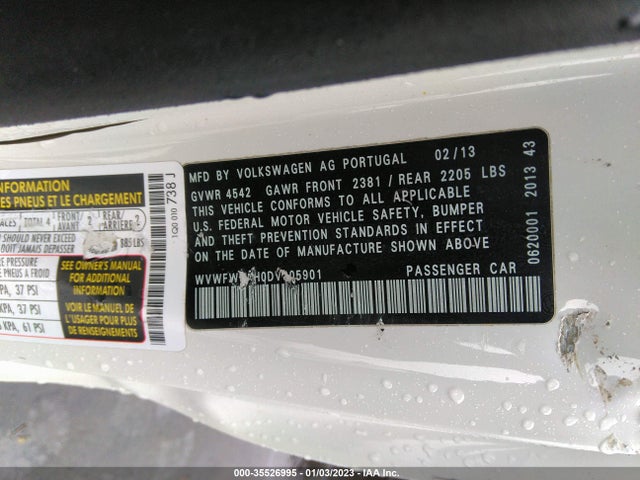 Volkswagen Eos Lux 2013 WVWFW8AH0DV005901 Image 11