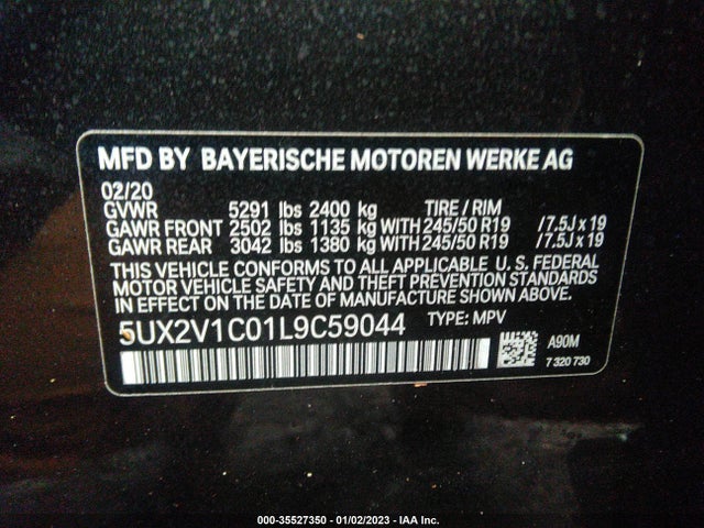 2020 BMW X4, VIN: 5UX2V1C01L9C59044