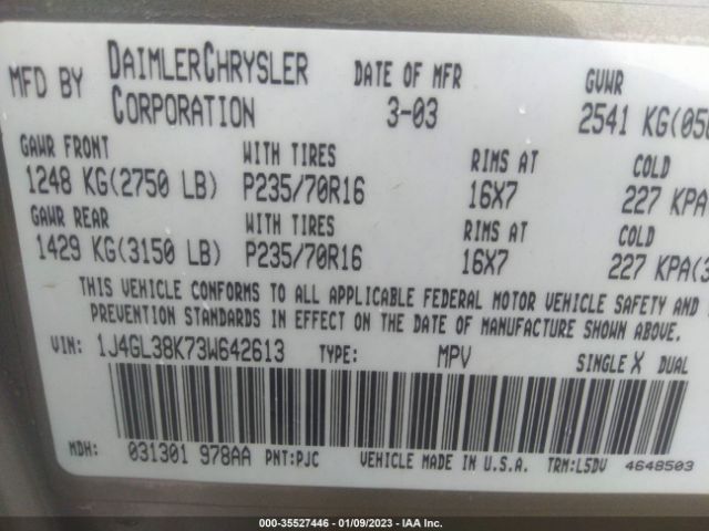 1J4GL38K73W642613 Jeep Liberty Renegade