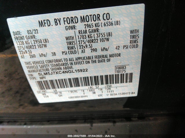 Lincoln Aviator Reserve 2022 5LM5J7XC4NGL15922 Image 10
