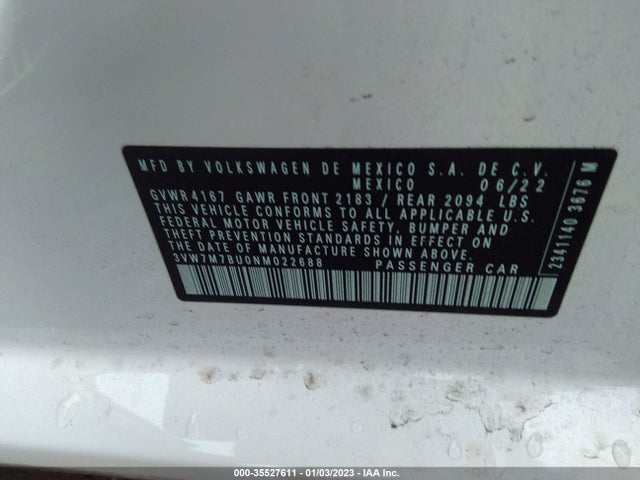Volkswagen JETTA SE 2022 3VW7M7BU0NM022688 Image 11