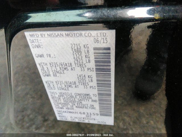 5N1AR2MNXFC683159 Nissan Pathfinder Sl