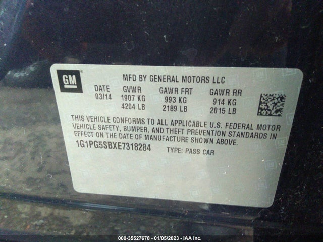 Chevrolet Cruze 2014 1G1PG5SBXE7318284 Image 10